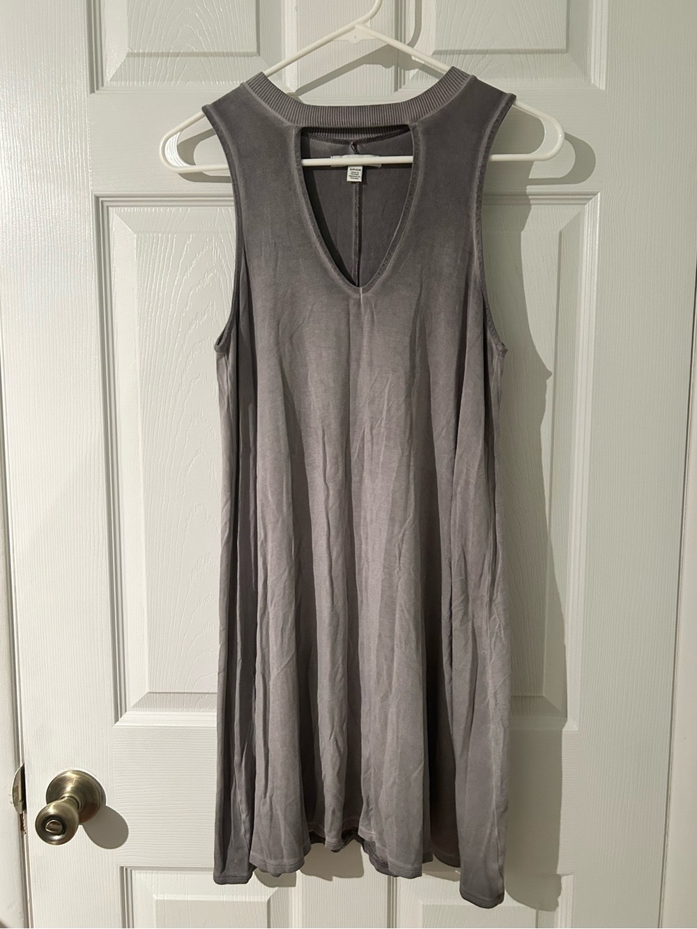 American Eagle Gray Choker Keyhole Cutout Shift Dress Small